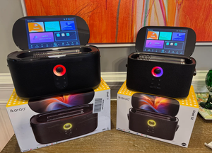 Machine de karaoké portable tout-en-un avec écran tactile, microphones sans fil, haut-parleur Bluetooth, HDMI, WiFi pour les fêtes à domicile - Product Image 2