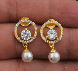Pendientes de Circonita Blanca, Plata de Ley 925, Chapados en Oro de 18K, Pendientes Largos de Lujo para Mujer, Regalo de Fiesta, Joyería al por Mayor - Product Image 1
