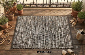 Alfombra Floral de Algodón Tejida a Mano - Reversible de Pelo Plano para Sala de Estar, Viajes y Picnic PTM-547 - Product Image 2