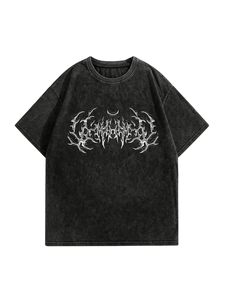 เสื้อยืดโอเวอร์ไซส์ผู้ชายแบบขายส่ง ผ้าคอตตอนหนานุ่มคุณภาพสูง คอกลม แขนสั้น ล้างสีแบบ Stone Washed สไตล์สตรีทแวร์ - Product Image 2