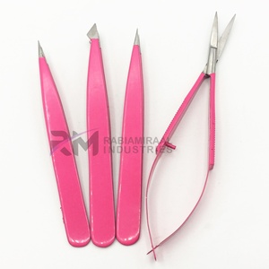 Pinza para Cejas de Acero Inoxidable con Punta Plateada y Recubrimiento en Polvo Rosa Oscuro, Producto Más Popular de RMI - Product Image 5