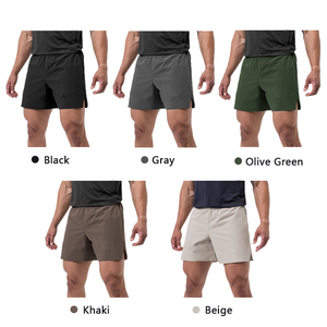 Pantalones Cortos de Secado Rápido para Hombre, Color Gris Claro, Cintura Elástica, Corte Medio, Estilo Casual, Cortos, Color Sólido, Tejido de Poliéster - Product Image 4