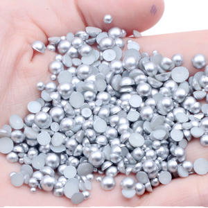 Nizi vendre bien 12mm 50pcs beaucoup de couleurs colle sur résine demi Flatback perles vêtements robes bricolage artisanat Scrapbook décoration - Product Image 1