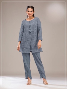Ensemble Salwar Kameez 2 pièces élégant en Faux Georgette, prêt-à-porter, avec broderies, idéal pour les fêtes, Diwali et les bals de promo - Product Image 2