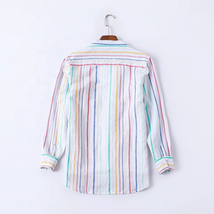 Nuevas Camisas de Manga Larga a Rayas para Hombre, Camisas Holgadas de Lino Personalizadas - Product Image 3