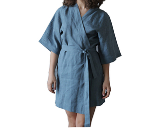 Robe longue portefeuille pour femme, élégante, à manches longues, taille haute, en tissu extensible doux, idéale pour les soirées - Product Image 5