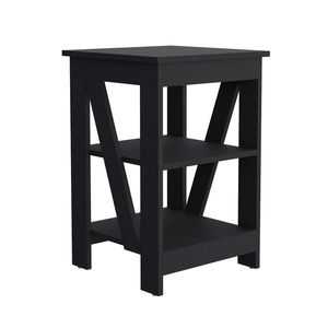 Rossville <b>Black</b> <b>Side</b> <b>Table</b> for Living Room Stylish Nightstand - Product Image 1