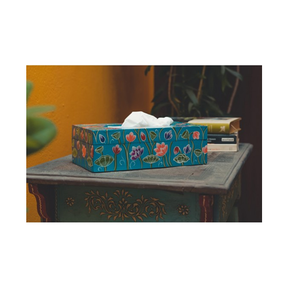 Caja de pañuelos de madera con estampado de esmalte colorido, artesanía de lujo, para uso en mesa de oficina o casa de campo, soporte para pañuelos y servilletas - Product Image 2