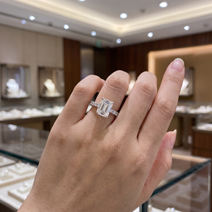 แหวนหมั้นเพชรทรงเรเดียนท์คัท VVS เพาะเลี้ยงในห้องปฏิบัติการ พร้อมใบรับรอง IGI ตัวเรือนทองคำขาว 14K ประดับเพชรแบบ Pave สำหรับเจ้าสาว เครื่องประดับผู้หญิงชั้นดี - Product Image 2