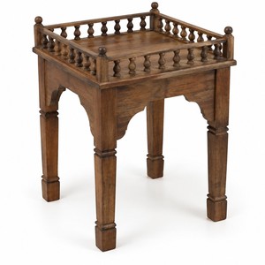 Table d'appoint marocaine en bois de manguier, vente en gros |   Meubles d'appoint artisanaux Inde - Product Image 1