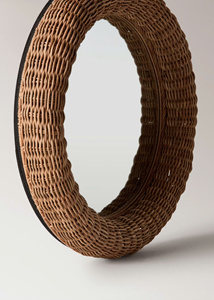 Espejo de Pared Redondo de Mimbre Tejido, Estilo Boho, Espejo Decorativo con Marco de Mimbre para Sala de Estar, Dormitorio, Baño, OEM, ODM - Product Image 4