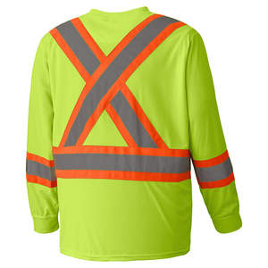 เสื้อยืดสะท้อนแสงแบบ Hi-Vis สำหรับผู้ชาย เสื้อความปลอดภัยสำหรับสนามบิน การจราจร ถนน ความปลอดภัย แขนสั้น เสื้อทำงานสำหรับเจ้าหน้าที่ - Product Image 4