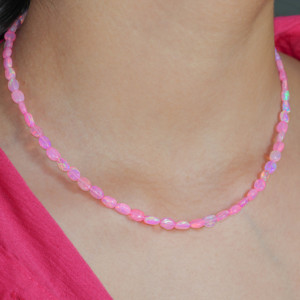 GOODSTONE Opal Beaded Necklace 925 Sterling Silver Natural White Tumble <b>Beads</b> 16+2 Inch Classic Style Everyday Wear - Product Image 2