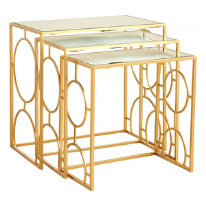 2025 New Design Modern Stacking <b>Nesting</b> <b>Table</b> with <b>Marble</b> Top Good Quality Metal Frame Indian Handicraft Living Room Furniture - Product Image 4