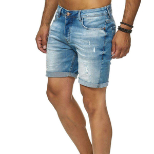 Shorts de Mezclilla para Hombre de Primera Calidad, Cintura Alta, Transpirables, al por Mayor, con Bolsillos Laterales, Estilo Desgastado, para Uso en Exteriores - Product Image 3