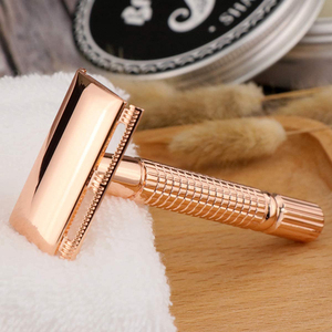 Double Edge Shaving <b>Razor</b> Stainless Steel Safety <b>Razor</b> Reusable Manual Beard <b>Razor</b> For <b>Men</b> Professional Wet Shaving Tool - Product Image 4