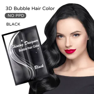 3D Bubble Hair Color Sachet Black Max Man Cream Aluminum Foil Material Specially Bag for Packaging Ammonia Free PPD Free Accept