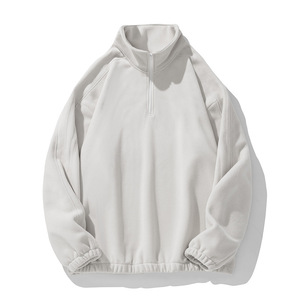 Sudaderas de lana Polar de 430Gsm para hombres y mujeres, Otoño Invierno, cuello alto, suéter de media Cadena, chaqueta, ropa de calle, abrigos sueltos - Product Image 2