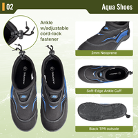 Aropec Chaussures d'eau confortables pour hommes, femmes et unisexe, chaussures d'eau professionnelles pour la plage et les sports aquatiques - Semelle extérieure en TPR durable