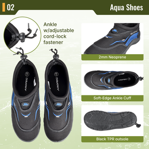 Aropec Chaussures d'eau confortables pour hommes, femmes et unisexe, chaussures d'eau professionnelles pour la plage et les sports aquatiques - Semelle extérieure en TPR durable - Product Image 3