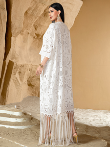 Abaya en dentelle pour femmes, robe musulmane, abaya de Dubaï, vente en gros d'abayas, abaya de luxe, abaya modeste, robe abaya Dubaï, logo personnalisé OEM ODM - Product Image 2