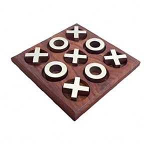 Handmade Wooden Tic Tac Toe Board <b>Game</b> | Premium XO Strategy Tabletop <b>Puzzle</b> | Rustic Home Decor Accent Educational Family Gift - Product Image 1
