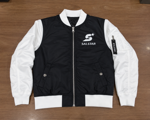 Salstar <b>Waterproof</b> Winter Bomber <b>Jacket</b> OEM Manufacturer Wholesale Streetwear Varsity <b>Jacket</b> Men Custom Black <b>White</b> Contrast - Product Image 6