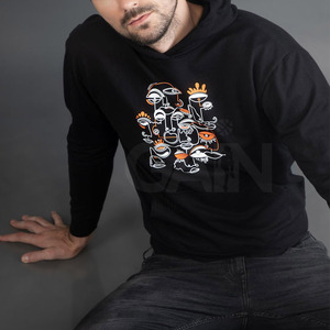 Sweat-shirts d'hiver personnalisés en molleton de coton lourd mélangé, imprimés DTF, pour hommes, à séchage rapide et respirants - Product Image 3
