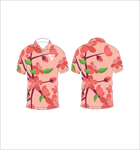 Polo pour homme à motif floral pêche, personnalisable par sublimation, manches courtes, décontracté, respirant, léger, idéal pour le golf en été - Product Image 6