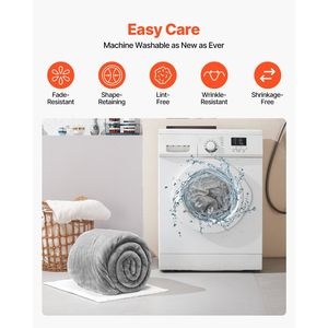 Queen Size Cozy Grey Fuzzy <b>Throw</b> Blanket 90 X 90 Inches Lightweight All Season <b>Bed</b> Blanket Warm P - Product Image 5