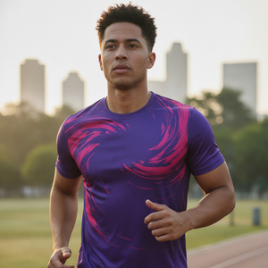T-shirt de sport respirant en maille pour homme, idéal pour l'entraînement en salle de sport, vêtement de performance personnalisé pour l'exercice physique - Product Image 4