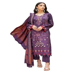 Trajes paquistaníes de 3 piezas de lujo para mujer con bordado Zareen Ladies Salwar Kameez Dress hecho de viscosa - Product Image 1