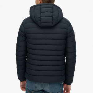 Custom Canvas Puffer Jacket Hooded Windproof Thick Cotton <b>Padded</b> Winter Parka for Men Women - Product Image 2