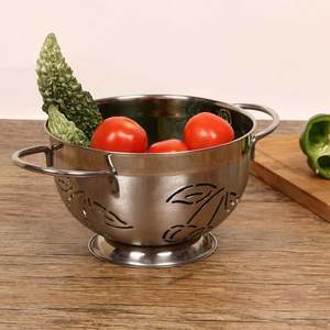 Food Grade <b>Stainless</b> <b>Steel</b> <b>Colander</b> Strainer Bowl with Perforated Design Wholesale Rust Proof Kitchen Tool for Washing Vegetable - Product Image 2