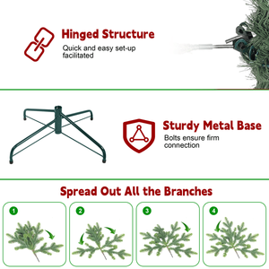 6ft Artificial Green Pencil Christmas <b>Tree</b> with 358 PVC <b>Branch</b> Tips & 150L Warm White LED Foldable Base Indoor Holiday Decor - Product Image 2