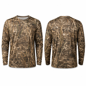 Camiseta de Manga Corta para Hombre MEGAMAPLE, Camuflaje, Cuello Redondo, Secado Rápido, Tejido de Poliéster, Corte Regular, Informal, 220g - Product Image 1