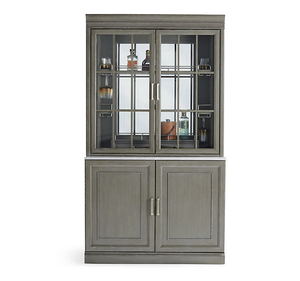 Vitrina Moderna Fasano de Madera de Caoba Sólida, Tapizada a Mano, con Puerta de Vidrio, Aparador, Mueble de Almacenamiento para Dormitorio, Estilo Minimalista - Product Image 1