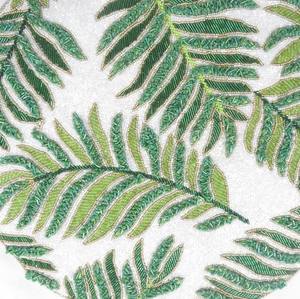 Contemporary Leaf Embroidery Glass Seed <b>Beaded</b> <b>Placemat</b> For Festive Homedecor Table Decorative Dining Coffee Centerpiece Display - Product Image 3
