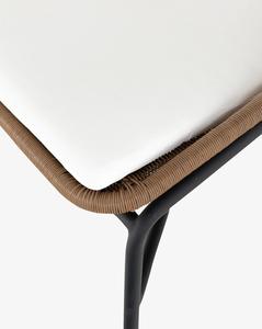 Chaise de jardin en rotin tressé d'extérieur avec pieds en métal, siège rembourré, chaise de salle à manger moderne pour hôtel et villa - Product Image 5
