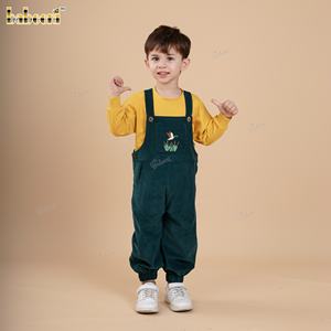 Salopette en velours côtelé pour bébé, ODM/OEM, automne, manches longues, certifiée OEKO-TEX, imprimé animal décontracté, 100% coton - BC1422 - Product Image 4