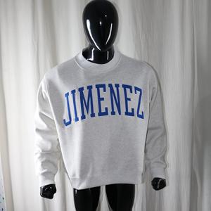 Sudadera JIMENEZ ASH GREY con cuello alto, 100% algodón, azul marino, con apliques bordados, cuello ancho, URBAN PRODUCTIONS - Product Image 2