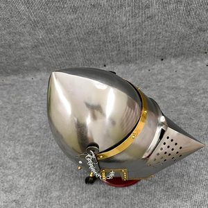 Casco medieval con diseño de cara de cerdo, armadura de caballero europeo, casco cerrado, Bascinet, para recreación histórica, LARP, armadura, cosplay, batalla, guerrero - Product Image 4