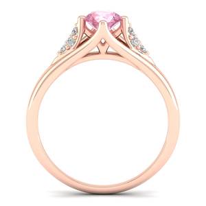 Anillo Solitario REYES para Mujer, Plata de Ley 925, Corte Brillante Redondo, con Morganita de 0.5 Quilates y Moissanitas - Product Image 4