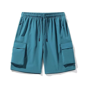 Pantalones Cortos Cargo Utilitarios para Hombre, Diseño Multibolsillos, Cintura Elástica con Cordón, Pantalones Cortos Casuales para Exteriores, Duraderos y Ligeros - Product Image 4