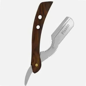 Navaja de Afeitar Plegable de Acero Inoxidable de Fábrica Directa, Navaja de Barbero de Filo Recto con su Logotipo - Product Image 5