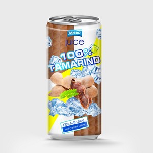 Boisson Tropi Juice 330ml en canette aluminium courte, 100% purée de fruits, faible en gras, stérilisée, fraîchement pressée, saveur pastèque et fruit de la passion - Product Image 1