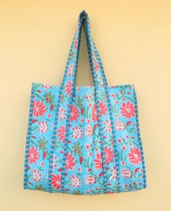 Bolsos de mano acolchados de algodón, bolsos de mano acolchados de algodón con estampado indio hecho a mano, bolso tote sostenible, bolso tote lavable, bolso de hombro - Product Image 5