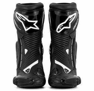 Bottes de moto SMX-Plus pour homme, en cuir véritable noir, fermeture éclair, résistantes à l'abrasion, toutes saisons - Product Image 4
