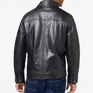 New Custom Design Fashion Motorbike Winter Leather <b>Jacket</b> Front Zipper Side Pockets Casual Wear Winter <b>Biker</b> <b>Jacket</b> - Product Image 3