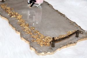 Abstract Resin Coffee <b>Tray</b> Designer Resin <b>Vanity</b> <b>Tray</b> Elegant Resin Serving Platter Artistic Resin Decor <b>Tray</b> Home Decor Resin - Product Image 2